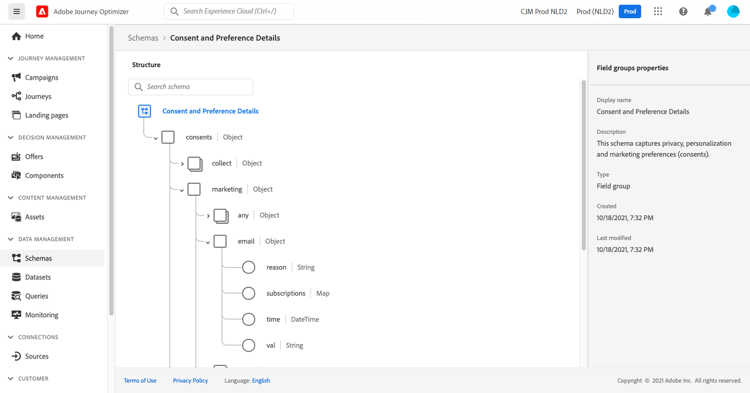 This field group includes the subscriptions element