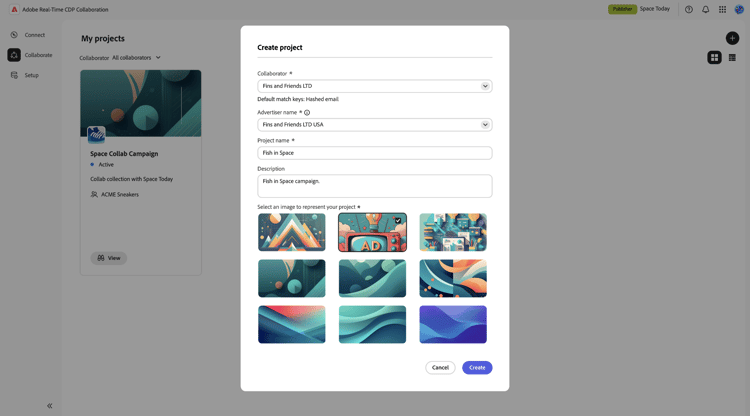 Required options to set up a new project