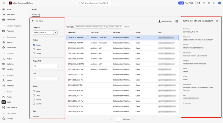 Detailed Audit Log