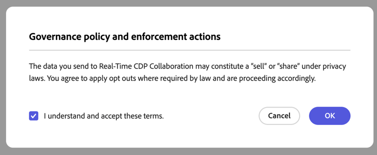 The consent opt-out acknowledgment dialog requiring confirmation before proceeding.