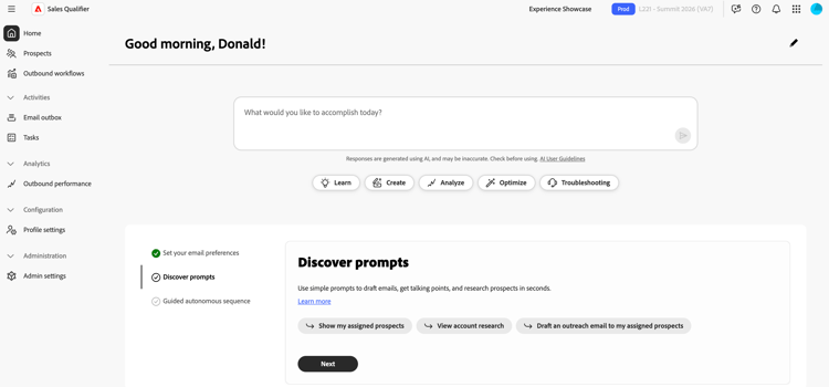 Marketo Qualifier home page