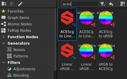 Color conversion nodes in Library