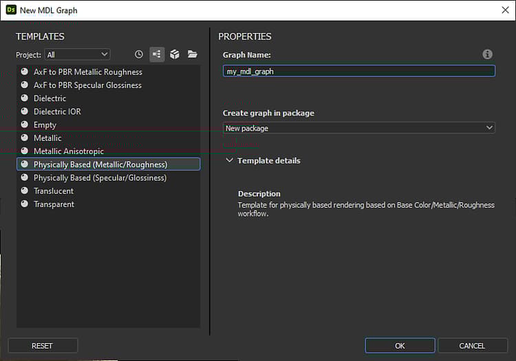 New MDL graph dialog