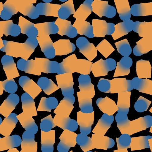 SDF color output of Shape splatter v2 node.