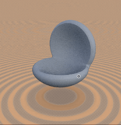 Visualization of the shape produced by an SDF function, with sweeping isolines.