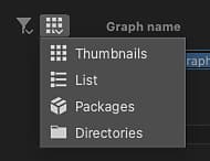 New Substance graph dialog - View modes