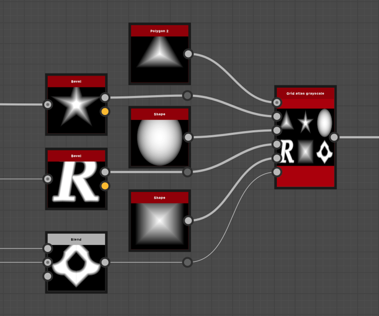 Grid atlas grayscale node in context of a graph