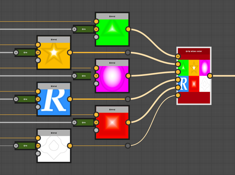 Grid atlas color node in context of a graph