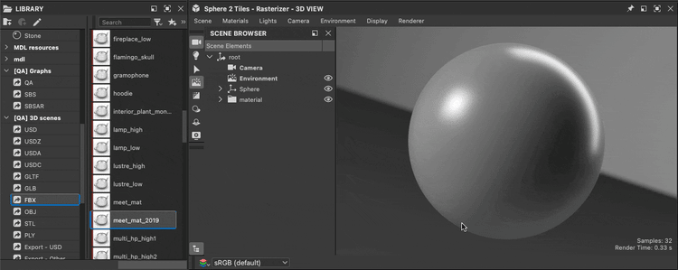 Loading a 3D scene - From the Library