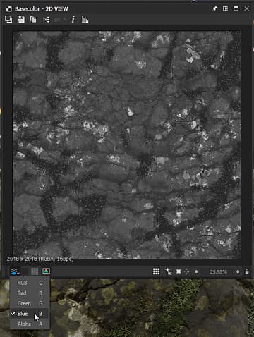 2D View color channels