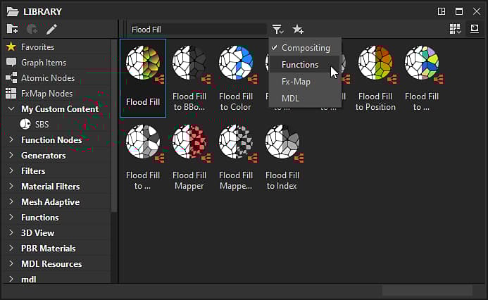Asset search in Library