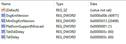 TDR keys in Windows Registry Editor