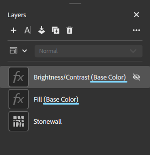 A screenshot of the layer panel with the channel callouts underlined.