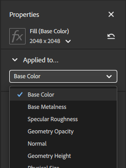 The Applied to... section of the properties channel lets you control which channels the current filter affects.