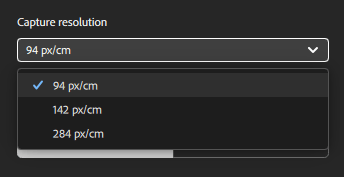 Capture resolutions in Captis and Sampler workflow
