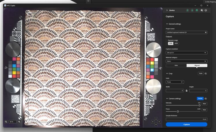 Captis workflow in Substance 3D Sampler Manual mode