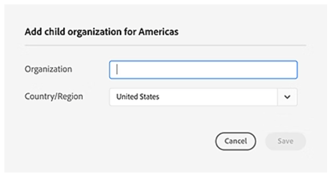 Add child Organization