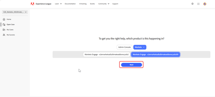 Product selection step