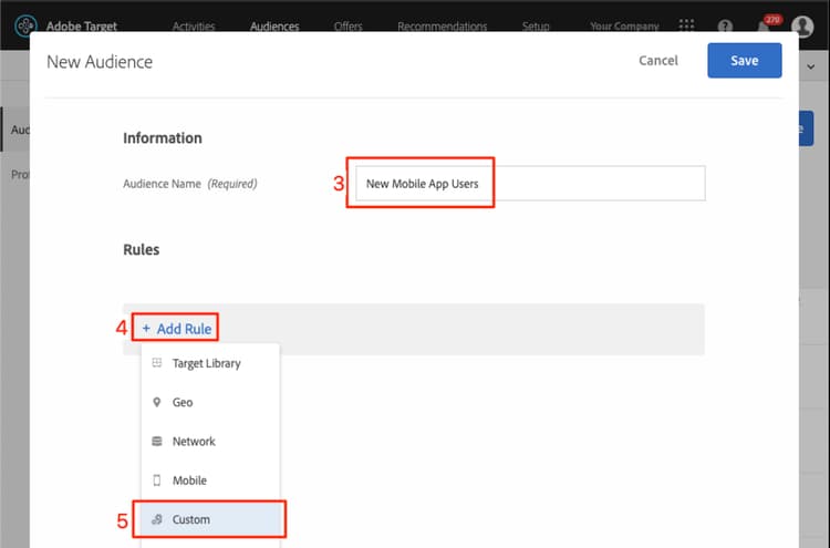 Create a New User Audience