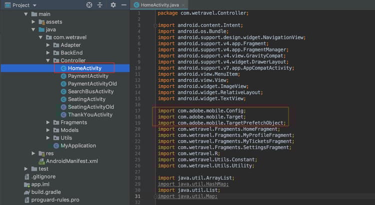Import the Target Classes
