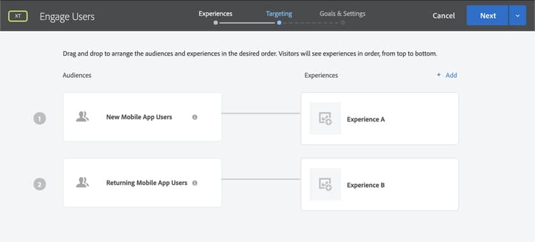 Engage Users Activity - Targeting Default