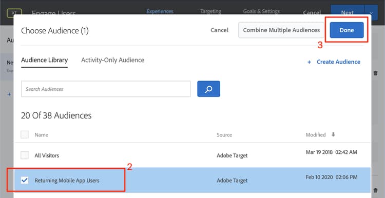 Returning Mobile App Users Audience