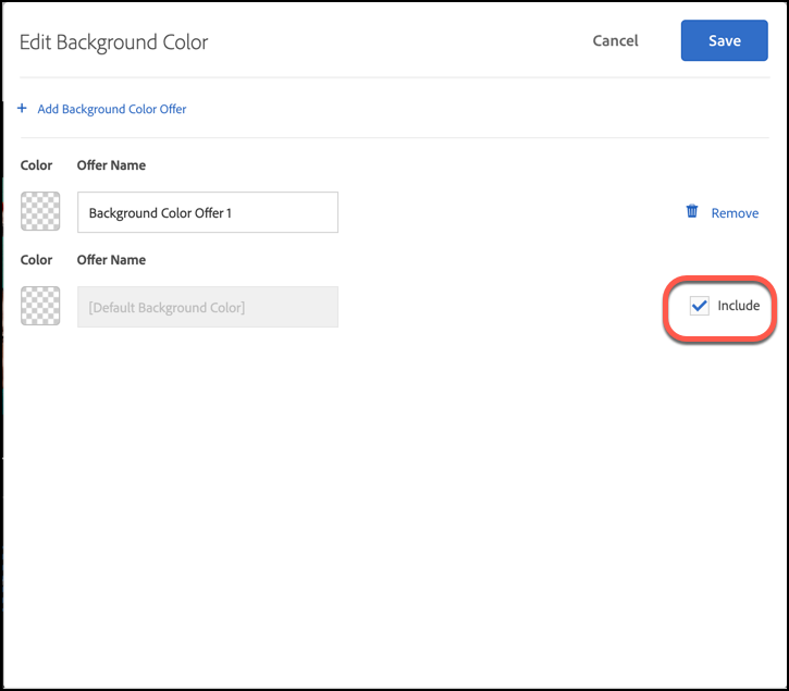 Include checkbox in Edit Background Color dialog box