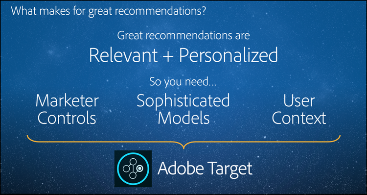 Illustration showing the three elements that make great recommendations