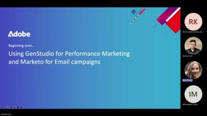 Using GenStudio for Performance Marketing and Marketo for Email campaigns