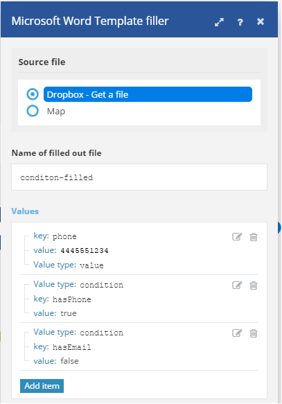 Word template conditional