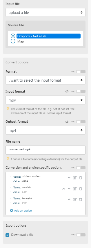 CloudConvert example