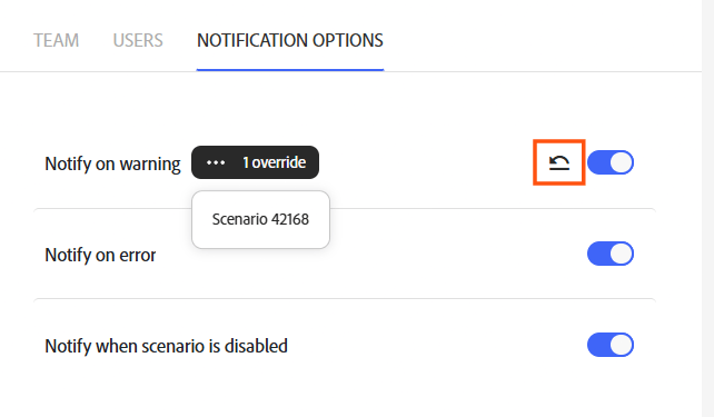 Restore to default visible
