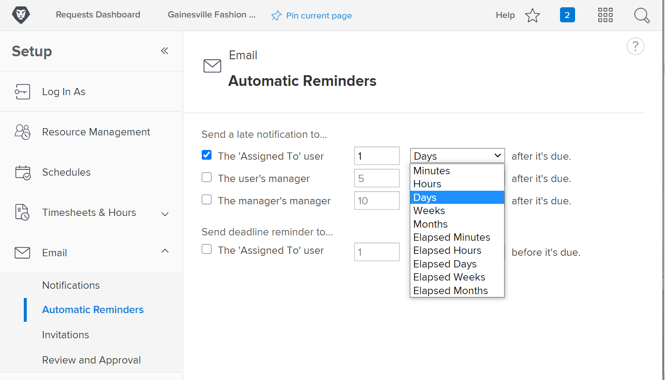 Set Up Automatic Reminders | Adobe Workfront