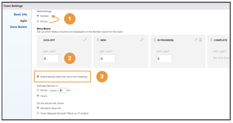 Team settings page