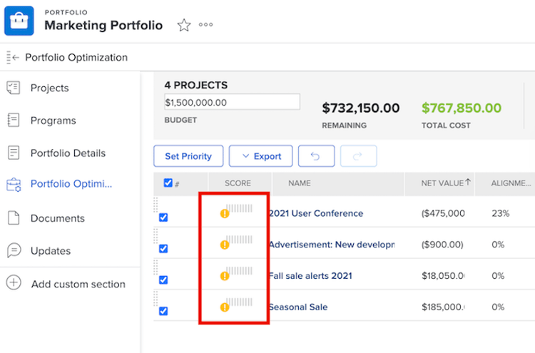 Use the Portfolio Optimizer to prioritize and manage work Adobe Workfront