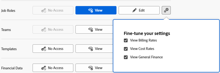 Fine-tune job role access