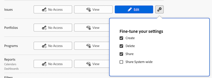 fine tune issue settings