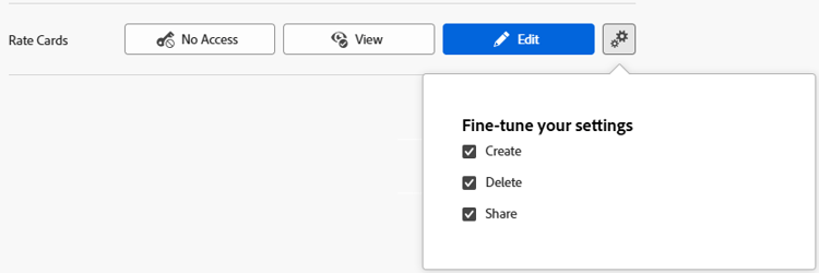 Fine-tune rate card access