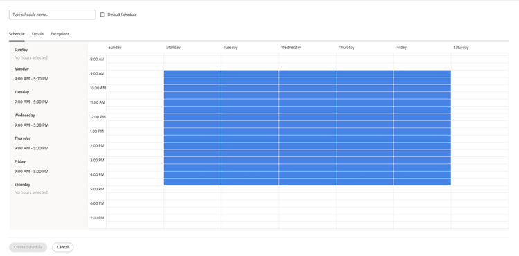 New schedule