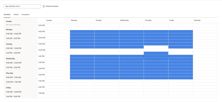 Time blocks on a schedule
