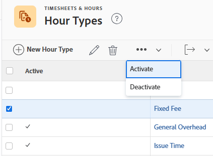 Activate and deactivate hour type links
