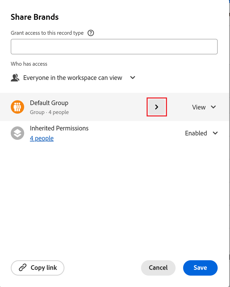 Share record type with group