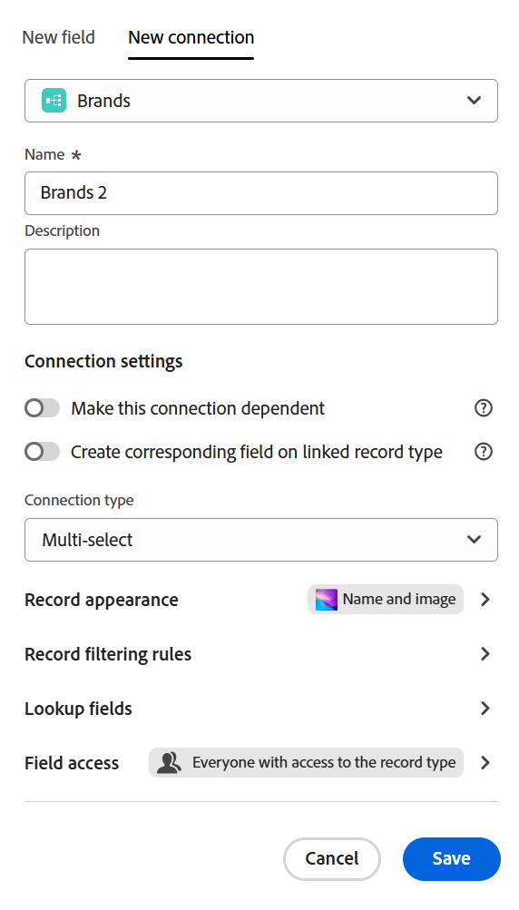 GenStudio Brand connection selection
