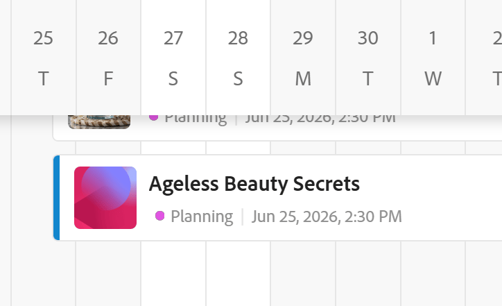 Timeline view record color bar