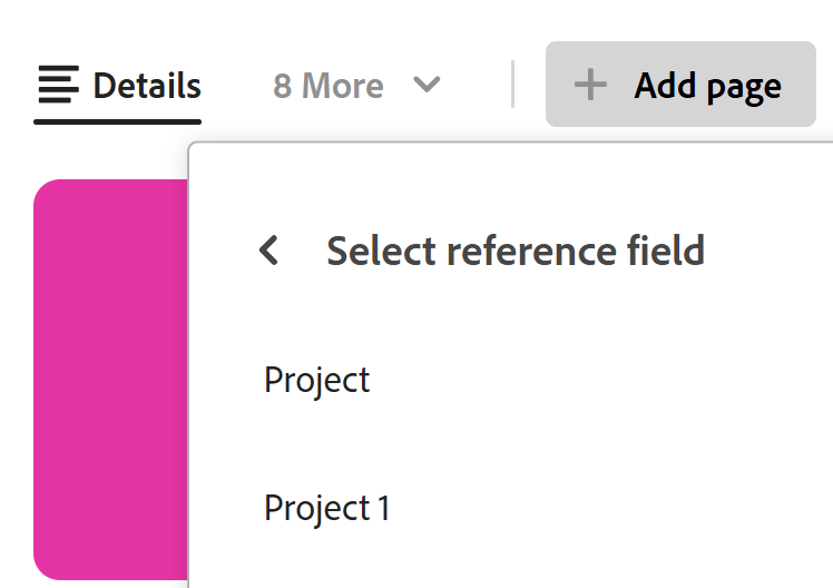 Select reference field list