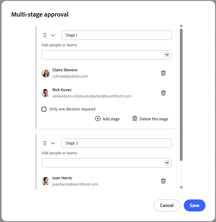 Multi-stage approval box
