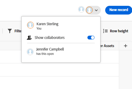 Show collaborators toggle selected