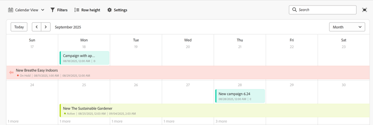 Calendar view example