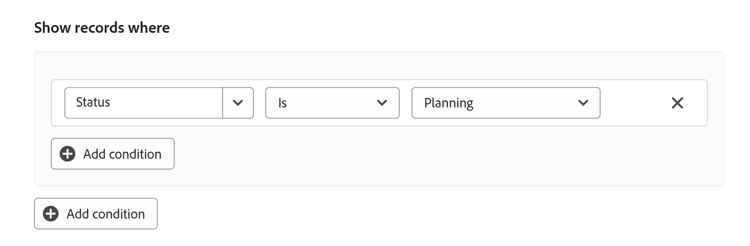 Filter UI table view