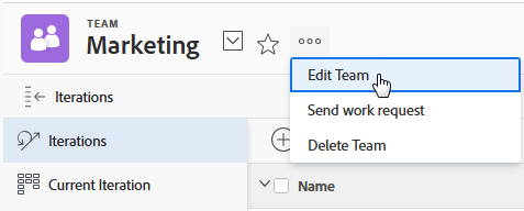Edit team